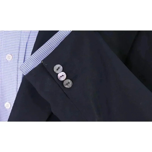 Zanella Solid Navy Blue 2-Btn Wool Blazer Jacket Made in Italy 44R - Picture 5 of 7